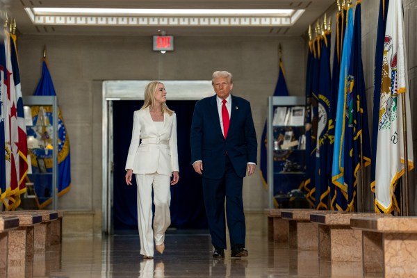 President Donald Trump arrives at the Department of Justice in Washington, D.C., Friday, March 14, 2025. (Official White House Photo by Joyce N. Boghosian)