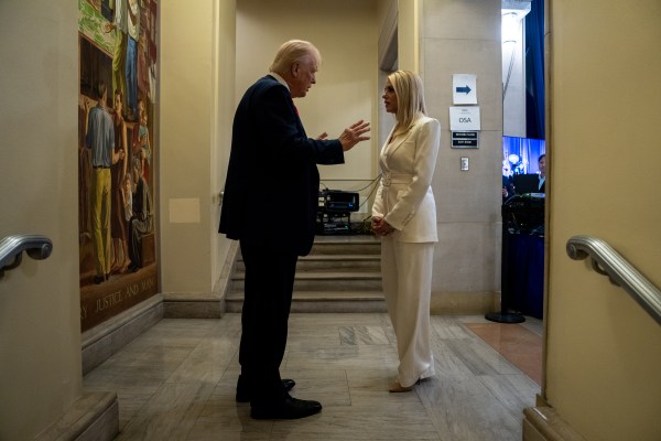 President Donald Trump arrives at the Department of Justice in Washington, D.C., Friday, March 14, 2025. (Official White House Photo by Joyce N. Boghosian)
