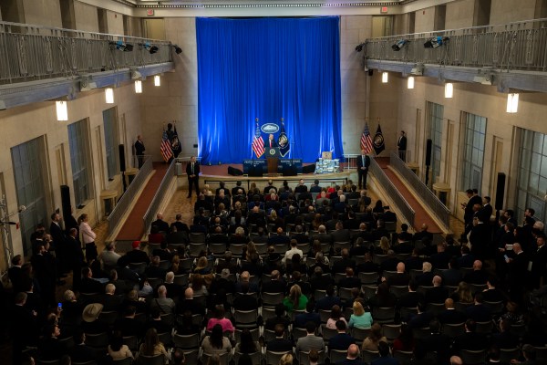 President Donald Trump delivers remarks at the Department of Justice in Washington, D.C., Friday, March 14, 2025. (Official White House Photo by Joyce N. Boghosian)