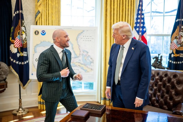 President Donald Trump meets with Conor McGregor and family in the Oval Office, March 17, 2025. (Official White House Photo by Daniel Torok)