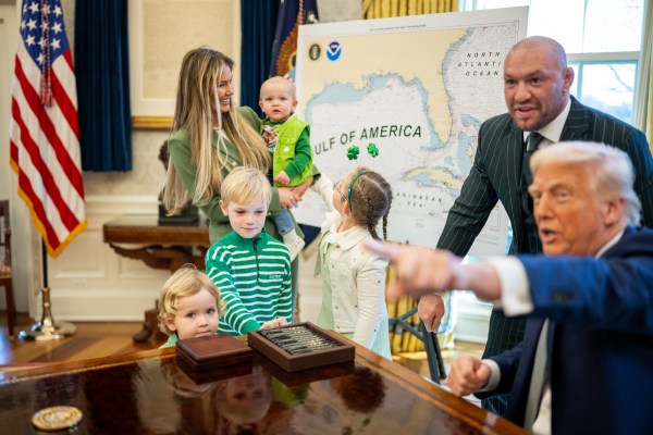 President Donald Trump meets with Conor McGregor and family in the Oval Office, March 17, 2025. (Official White House Photo by Daniel Torok)