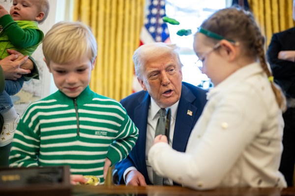 President Donald Trump meets with Conor McGregor and family in the Oval Office, March 17, 2025. (Official White House Photo by Daniel Torok)