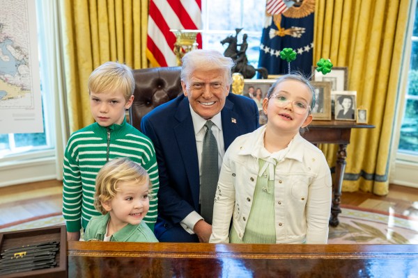 President Donald Trump meets with Conor McGregor and family in the Oval Office, March 17, 2025. (Official White House Photo by Daniel Torok)