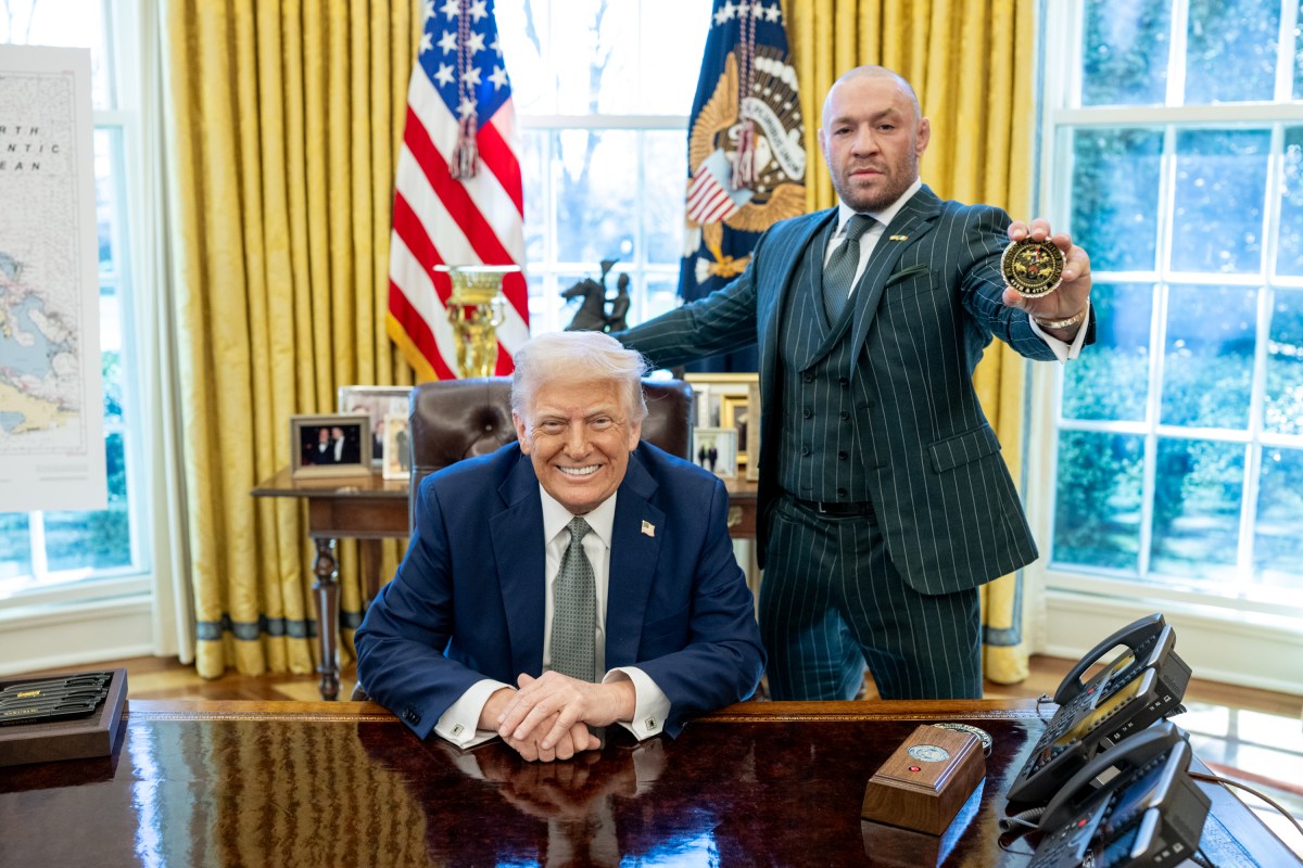 President Donald Trump meets with Conor McGregor and family in the Oval Office, March 17, 2025. (Official White House Photo by Daniel Torok)