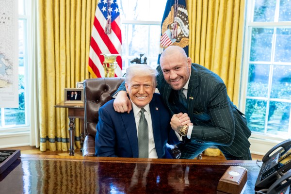 President Donald Trump meets with Conor McGregor and family in the Oval Office, March 17, 2025. (Official White House Photo by Daniel Torok)