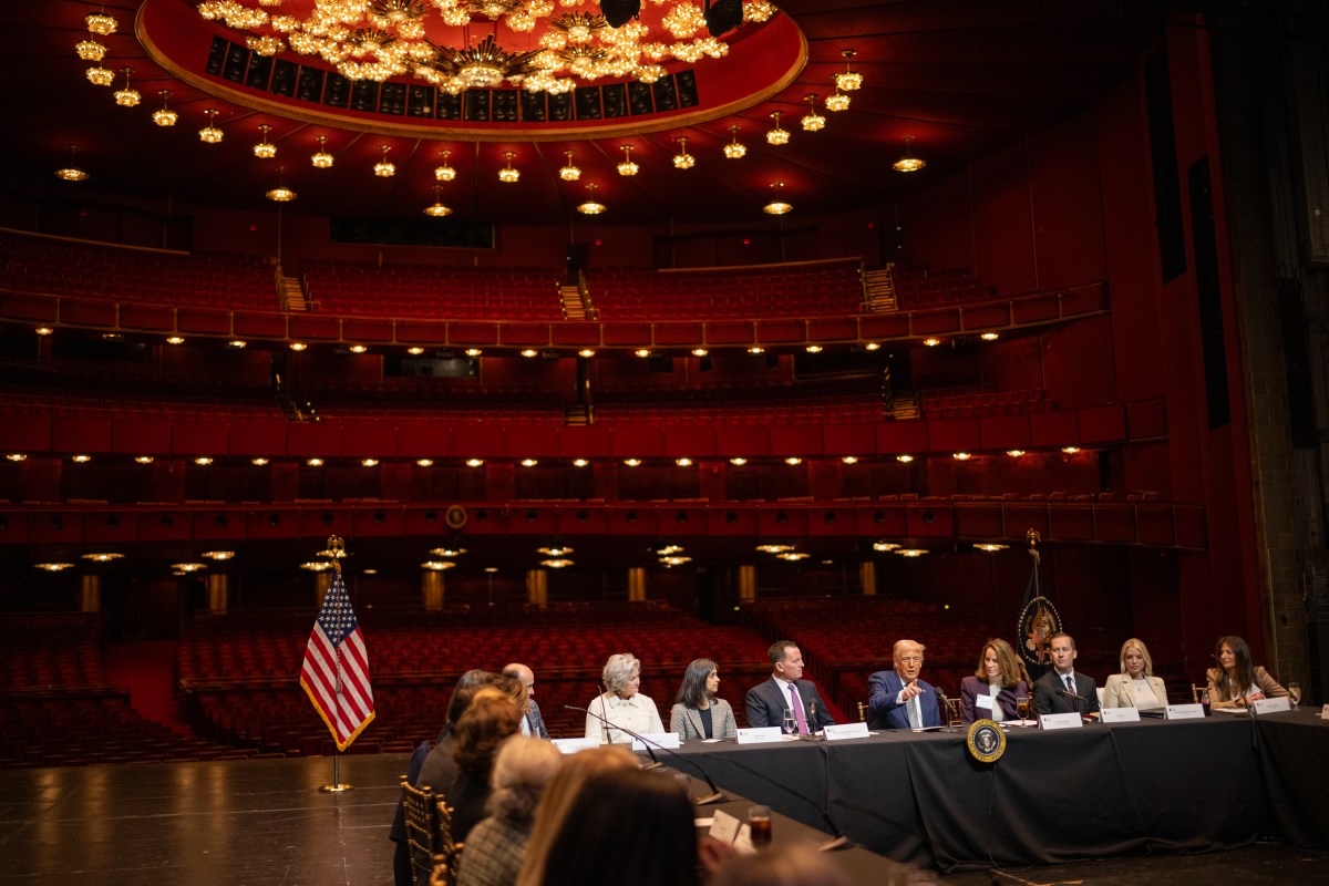 President Donald Trump participates in a Kennedy Center Board Meeting, Monday, March 17, 2025, at the John F. Kennedy Center Performing Arts Center in Washington, D.C. (Official White House Photo by Daniel Torok)