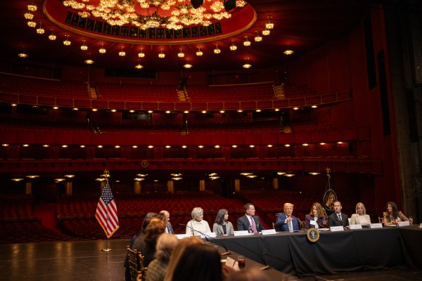 President Donald Trump participates in a Kennedy Center Board Meeting, Monday, March 17, 2025, at the John F. Kennedy Center Performing Arts Center in Washington, D.C. (Official White House Photo by Daniel Torok)