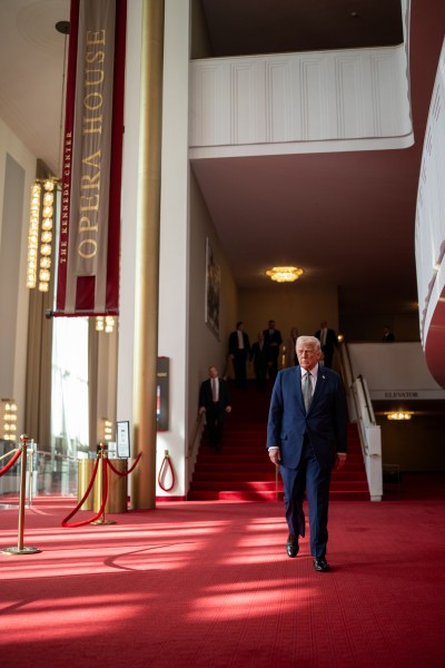 President Donald Trump participates in a Kennedy Center Board Meeting, Monday, March 17, 2025, at the John F. Kennedy Center Performing Arts Center in Washington, D.C. (Official White House Photo by Daniel Torok)