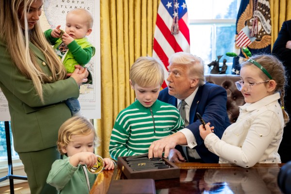 President Donald Trump meets with Conor McGregor and family in the Oval Office, March 17, 2025. (Official White House Photo by Molly Riley)