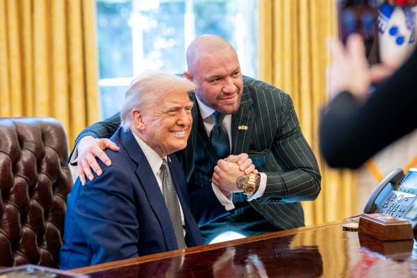 President Donald Trump meets with Conor McGregor and family in the Oval Office, March 17, 2025. (Official White House Photo by Molly Riley)