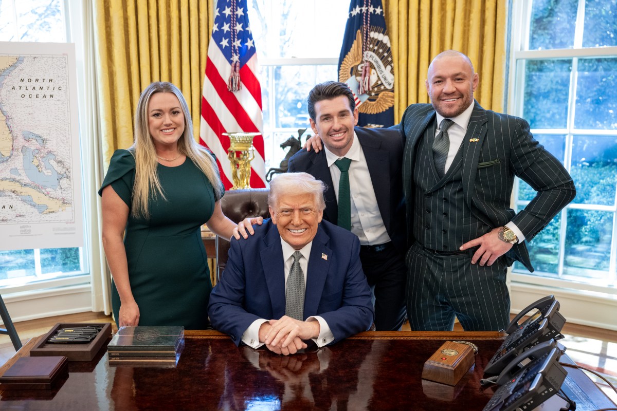 President Donald Trump meets with Conor McGregor and family in the Oval Office, March 17, 2025. (Official White House Photo by Molly Riley)