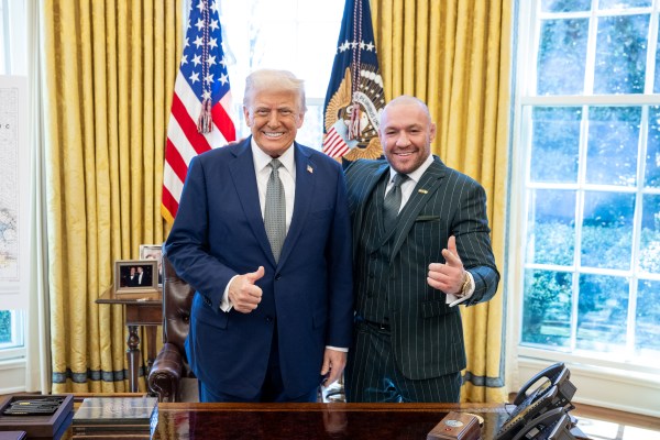 President Donald Trump meets with Conor McGregor and family in the Oval Office, March 17, 2025. (Official White House Photo by Molly Riley)