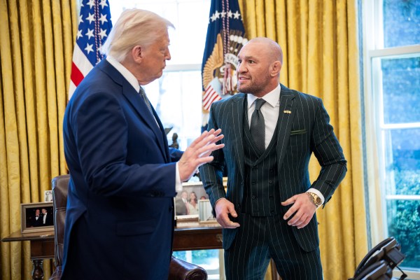 President Donald Trump meets with Conor McGregor and family in the Oval Office, March 17, 2025. (Official White House Photo by Molly Riley)