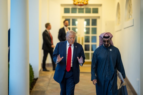 President Donald Trump meets with Sheikh Tahnoon bin Zayed Al Nahyan, Tuesday, March 18, 2025. (Official White House Photo by Daniel Torok)