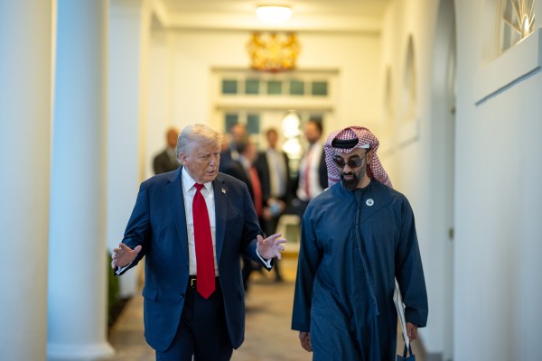 President Donald Trump meets with Sheikh Tahnoon bin Zayed Al Nahyan, Tuesday, March 18, 2025. (Official White House Photo by Daniel Torok)