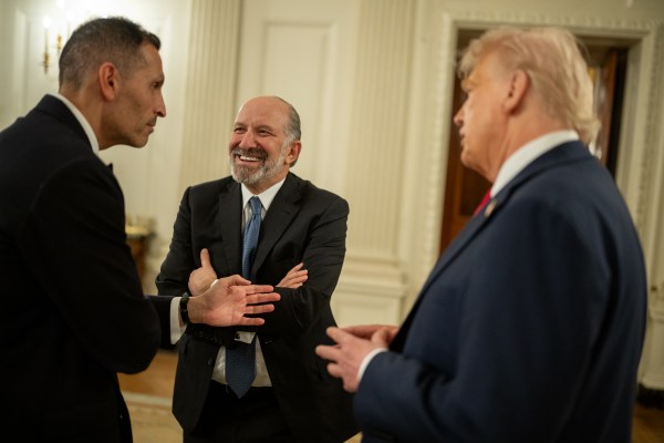 President Donald Trump meets with Sheikh Tahnoon bin Zayed Al Nahyan, Tuesday, March 18, 2025. (Official White House Photo by Daniel Torok)
