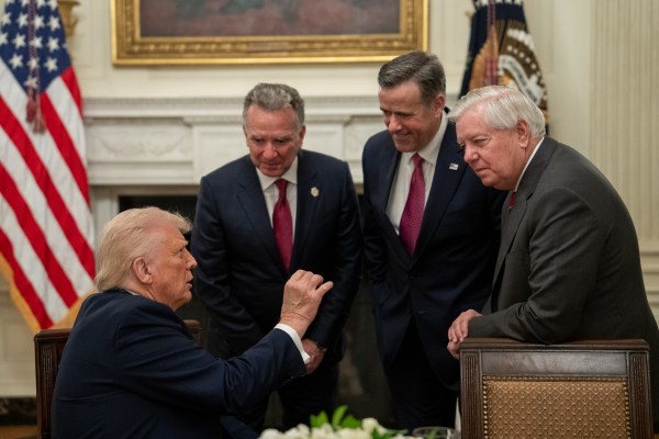 President Donald Trump meets with Sheikh Tahnoon bin Zayed Al Nahyan, Tuesday, March 18, 2025. (Official White House Photo by Joyce N. Boghosian)