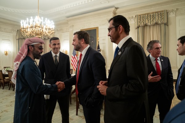 President Donald Trump meets with Sheikh Tahnoon bin Zayed Al Nahyan, Tuesday, March 18, 2025. (Official White House Photo by Joyce N. Boghosian)