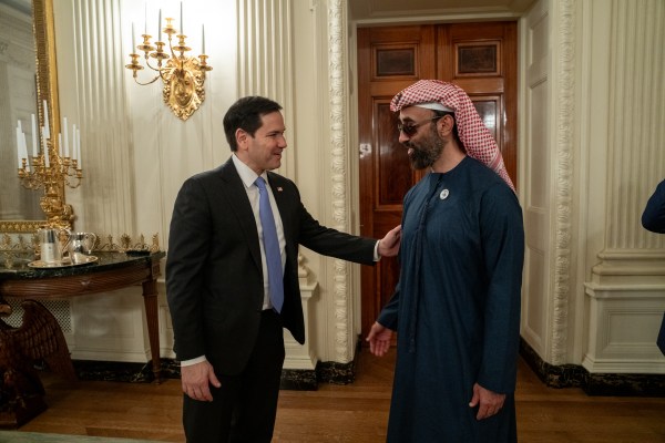 President Donald Trump meets with Sheikh Tahnoon bin Zayed Al Nahyan, Tuesday, March 18, 2025. (Official White House Photo by Joyce N. Boghosian)