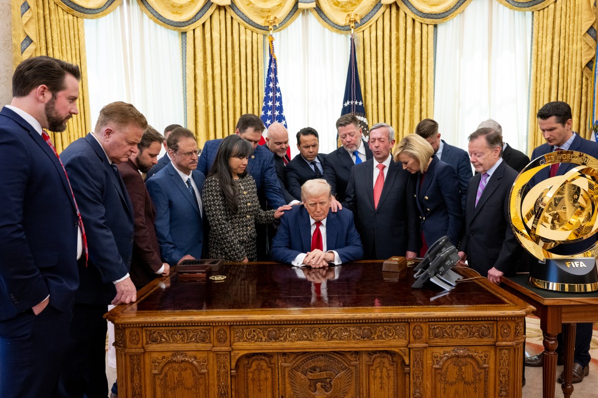 President Donald Trump meets with Faith Leaders from across the country to pray in the Oval Office, Wednesday March 19, 2025. (Official White House Photo by Molly Riley)