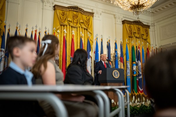 President Donald Trump signs an Executive Order to dismantle the Department of Education, Thursday, March 20, 2025, in the East Room of the White House. (Official White House Photo by Daniel Torok)