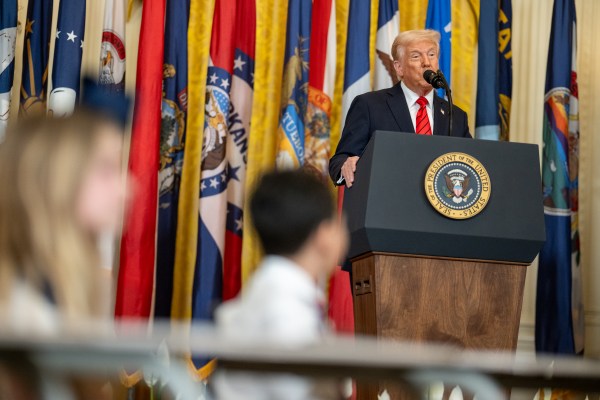 President Donald Trump signs an Executive Order to dismantle the Department of Education, Thursday, March 20, 2025, in the East Room of the White House. (Official White House Photo by Daniel Torok)