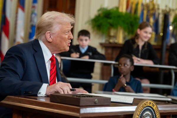 President Donald Trump signs an Executive Order to dismantle the Department of Education, Thursday, March 20, 2025, in the East Room of the White House. (Official White House Photo by Daniel Torok)