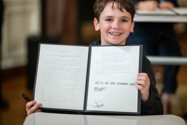 President Donald Trump signs an Executive Order to dismantle the Department of Education, Thursday, March 20, 2025, in the East Room of the White House. (Official White House Photo by Daniel Torok)
