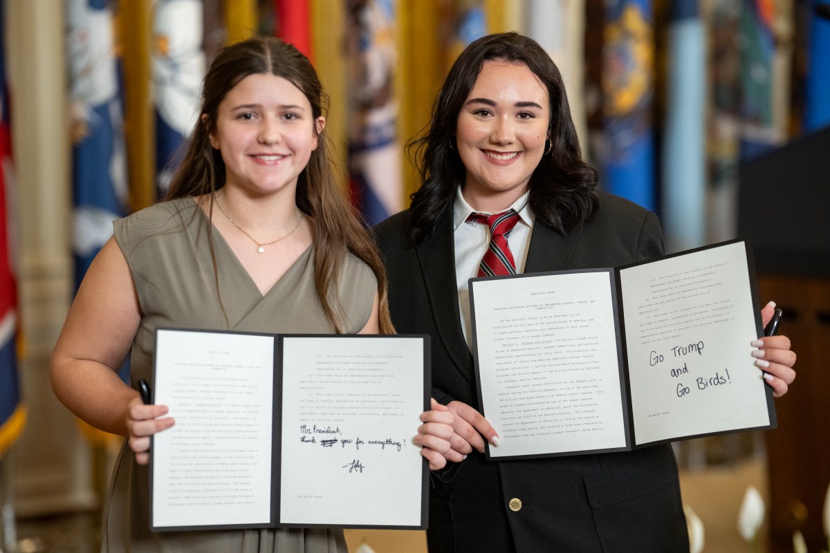 President Donald Trump signs an Executive Order to dismantle the Department of Education, Thursday, March 20, 2025, in the East Room of the White House. (Official White House Photo by Daniel Torok)
