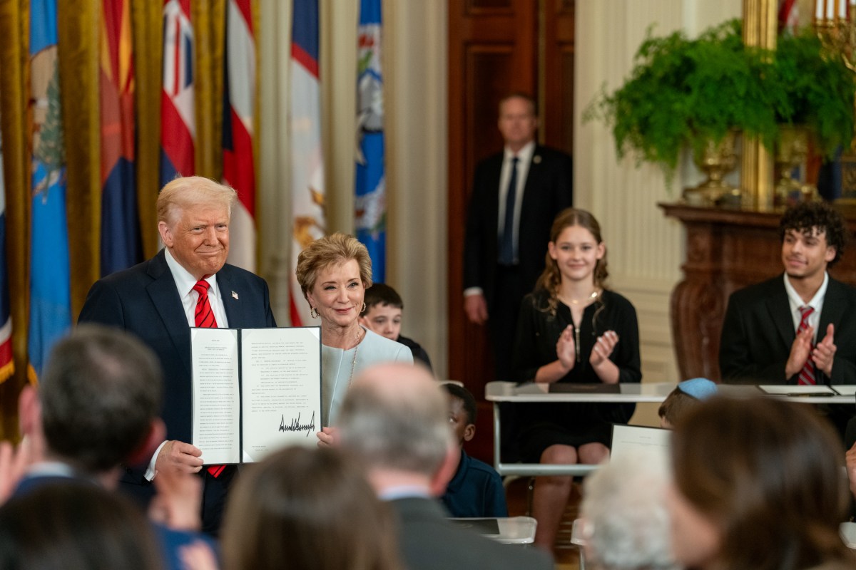 President Donald Trump signs an Executive Order to dismantle the Department of Education, Thursday, March 20, 2025, in the East Room of the White House. (Official White House Photo by Joyce N. Boghosian)