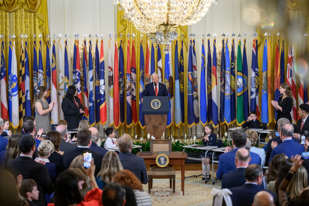 President Donald Trump makes remarks before signing an Executive Order to dismantle the Department of Education, Thursday, March 20, 2025, in the East Room of the White House. (Official White House Photo by Molly Riley)