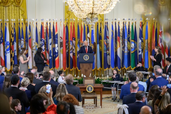 President Donald Trump makes remarks before signing an Executive Order to dismantle the Department of Education, Thursday, March 20, 2025, in the East Room of the White House. (Official White House Photo by Molly Riley)