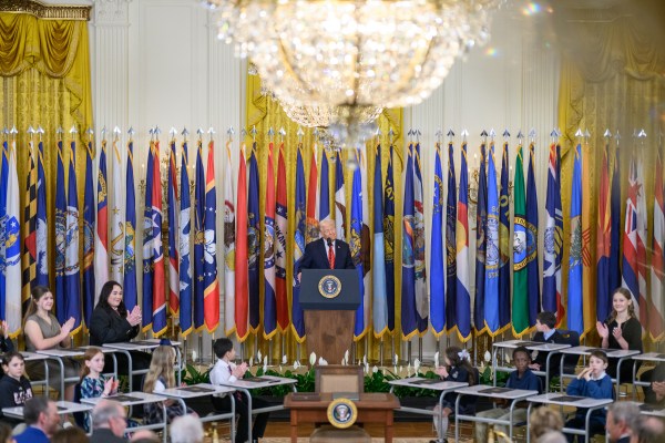 President Donald Trump makes remarks before signing an Executive Order to dismantle the Department of Education, Thursday, March 20, 2025, in the East Room of the White House. (Official White House Photo by Molly Riley)