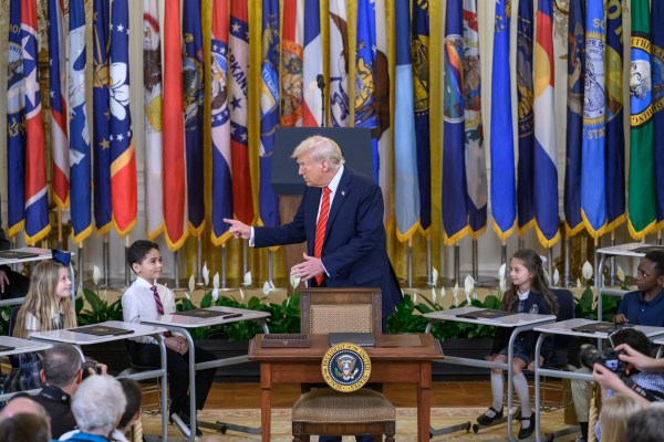 President Donald Trump signs an Executive Order to dismantle the Department of Education, Thursday, March 20, 2025, in the East Room of the White House. (Official White House Photo by Molly Riley)