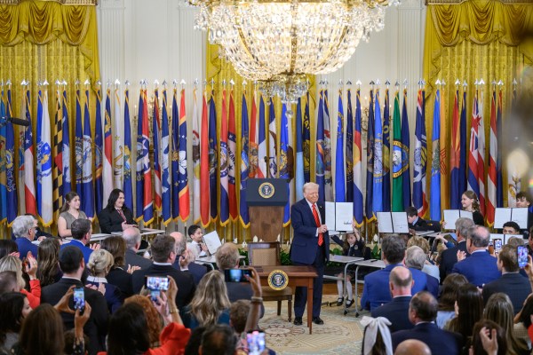 President Donald Trump signs an Executive Order to dismantle the Department of Education, Thursday, March 20, 2025, in the East Room of the White House. (Official White House Photo by Molly Riley)
