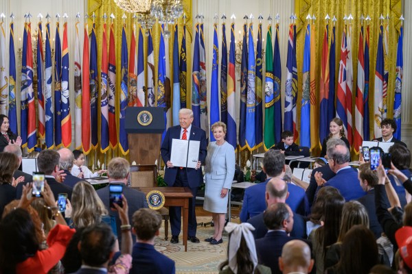 President Donald Trump signs an Executive Order to dismantle the Department of Education, Thursday, March 20, 2025, in the East Room of the White House. (Official White House Photo by Molly Riley)