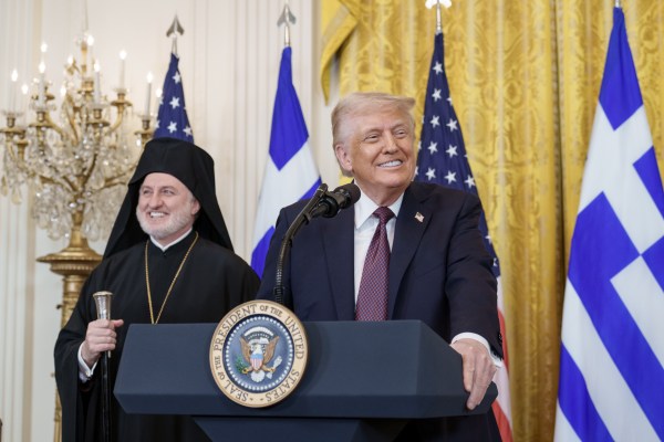 President Donald J. Trump gives remarks at a Greek Independence Day Reception, Monday, March 24, 2025, in the East Room at the White House. (Official White House Photo by Joyce Boghosian)