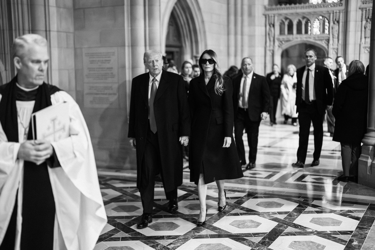 President Donald J. Trump and First Lady Melania Trump arrive at the national prayer service at Washington National Cathedral, Jan. 21, 2025. (Official White House Photo by Andrea Hanks)