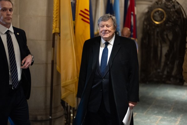 Viktor Knavs exits the national prayer service at the Washington National Cathedral, Jan. 21, 2025. (Official White House Photo by Andrea Hanks)