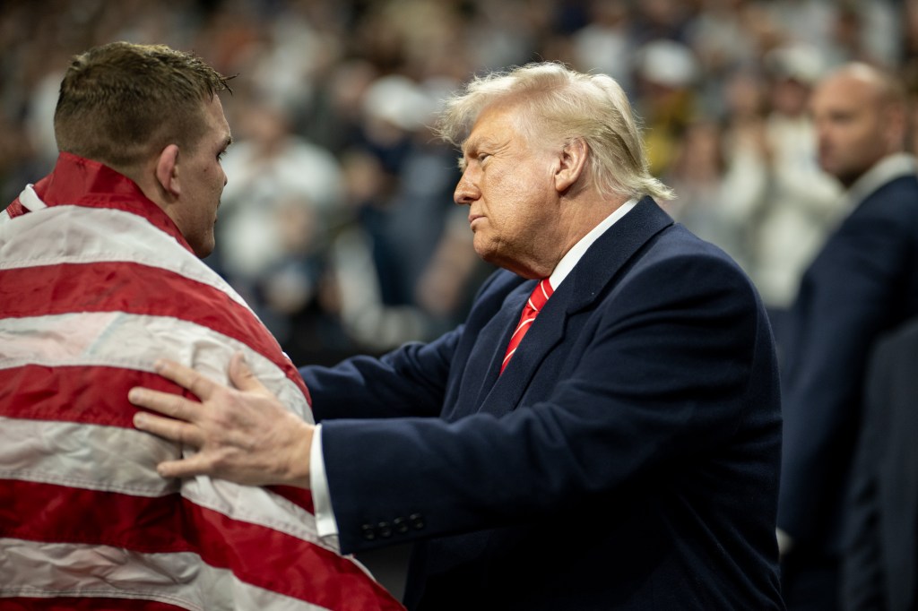 President Donald Trump attends the 2025 NCAA Men’s Wrestling Championship, Saturday, March 22, 2025, at Wells Fargo Center in Philadelphia, Pennsylvania. (Official White House Photo by Daniel Torok)