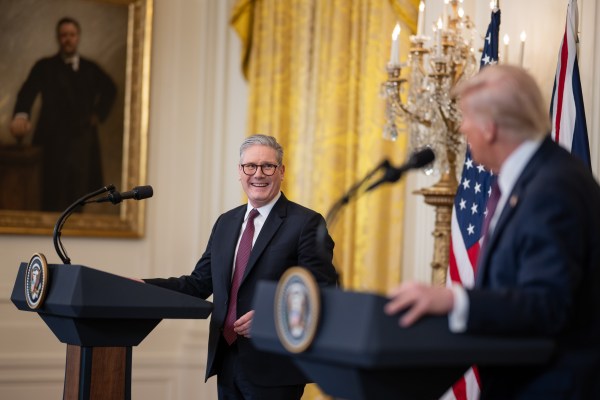 President Donald Trump and U.K. Prime Minister Keir Starmer participate in a joint press conference, Thursday, February 27, 2025, in the East Room of the White House. (Official White House Photo by Daniel Torok)