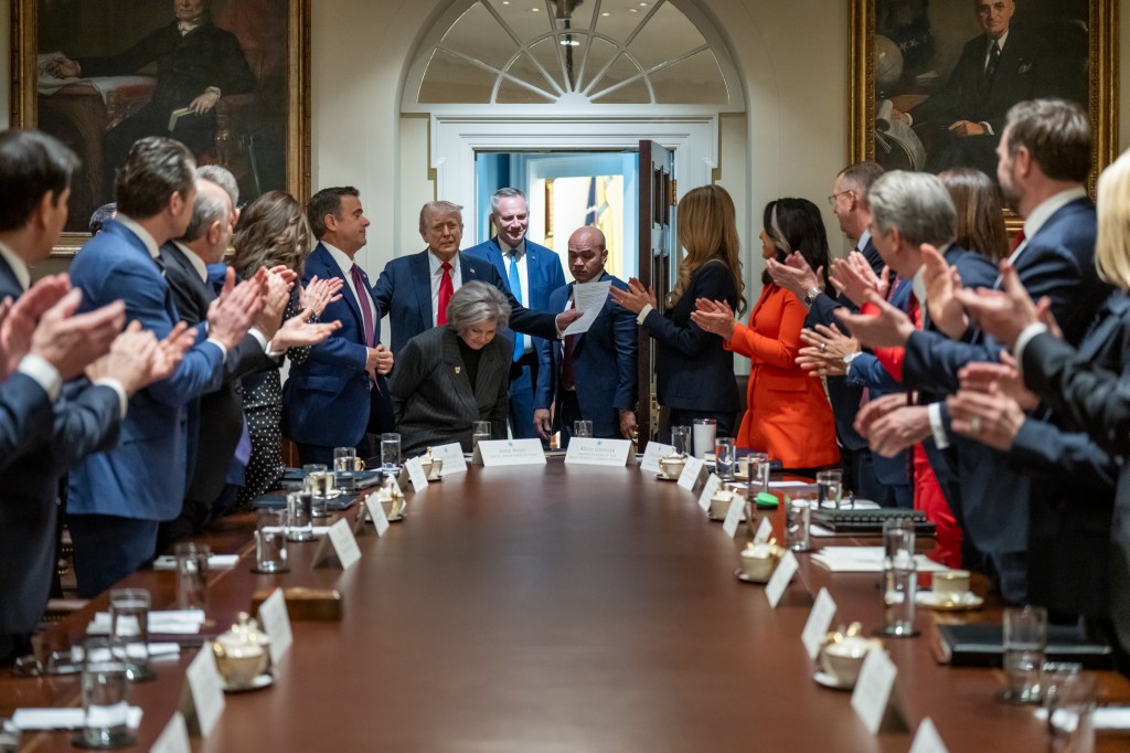 President Donald Trump and Vice President JD Vance hold a cabinet meeting, Wednesday, February 26, 2025, in the Cabinet Room. (Official White House Photo by Emily J. Higgins)