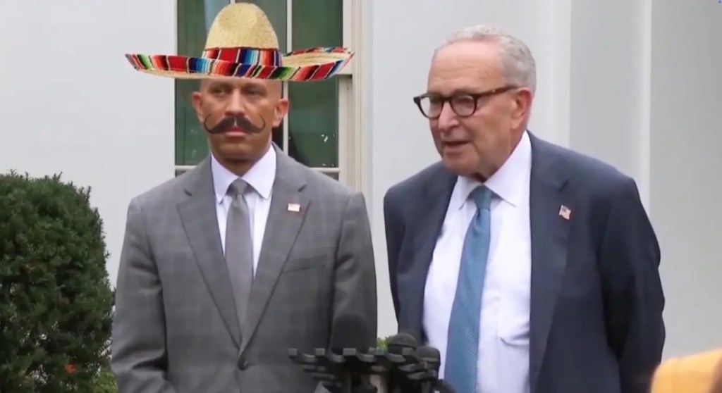 President Trump mocks Chuck Schumer and Hakeem Jeffries in AI-generated video after failed government shutdown meeting