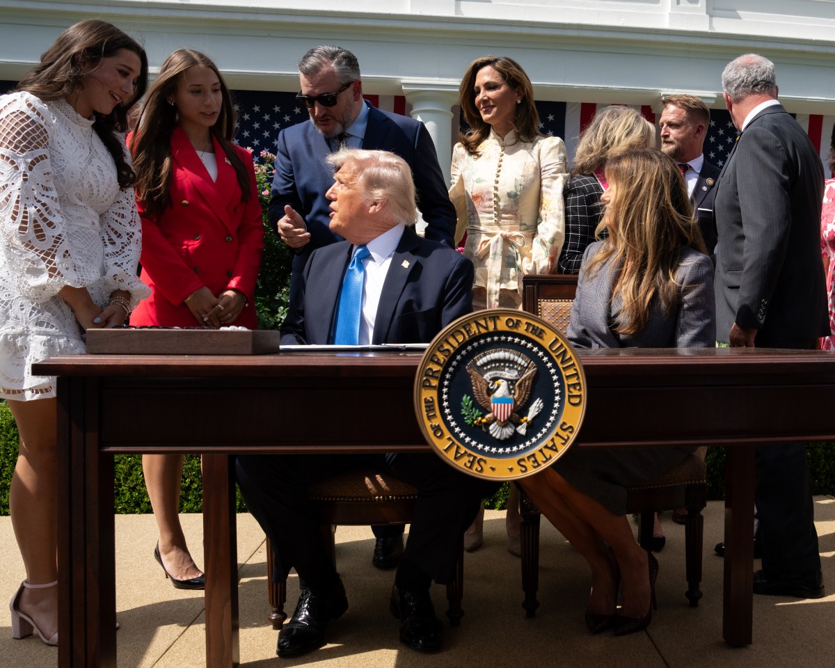 President Donald Trump and First Lady Melania Trump participate in a bill signing ceremony for the Take it Down Act, Monday, May 19, 2025, in the White House Rose Garden. (Official White House Photo by Andrea Hanks)
