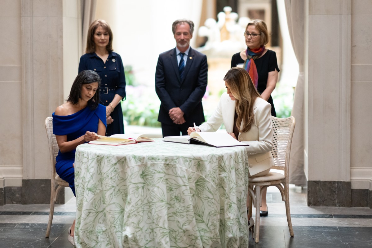 First Lady Melania Trump participates in the Senate Spouses Luncheon at the National Gallery of Art in Washington, D.C., Wednesday, May 21,2025. (Official White House Photo by Andrea Hanks)