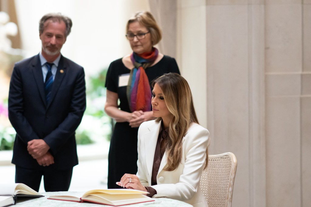 First Lady Melania Trump participates in the Senate Spouses Luncheon at the National Gallery of Art in Washington, D.C., Wednesday, May 21,2025. (Official White House Photo by Andrea Hanks)