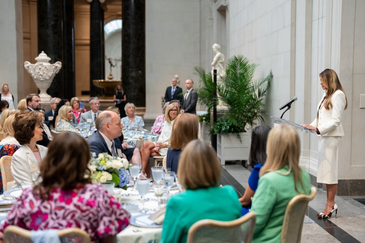 First Lady Melania Trump participates in the Senate Spouses Luncheon at the National Gallery of Art in Washington, D.C., Wednesday, May 21,2025. (Official White House Photo by Andrea Hanks)