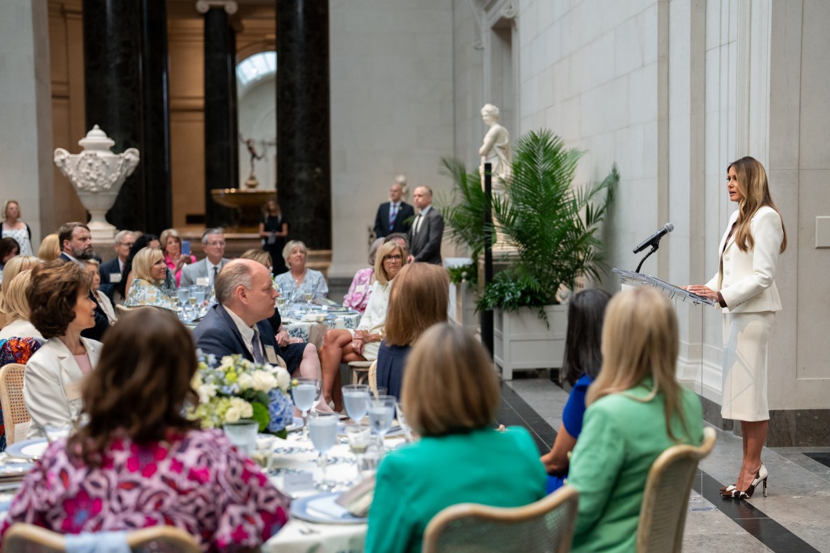 First Lady Melania Trump participates in the Senate Spouses Luncheon at the National Gallery of Art in Washington, D.C., Wednesday, May 21,2025. (Official White House Photo by Andrea Hanks)