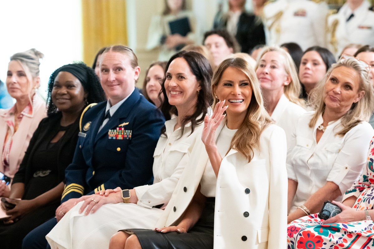 First Lady Melania Trump and President Donald Trump host a Celebration for Military Mothers event in the East Room, Thursday, May 8, 2025, at the White House.(Official White House Photo by Andrea Hanks)
