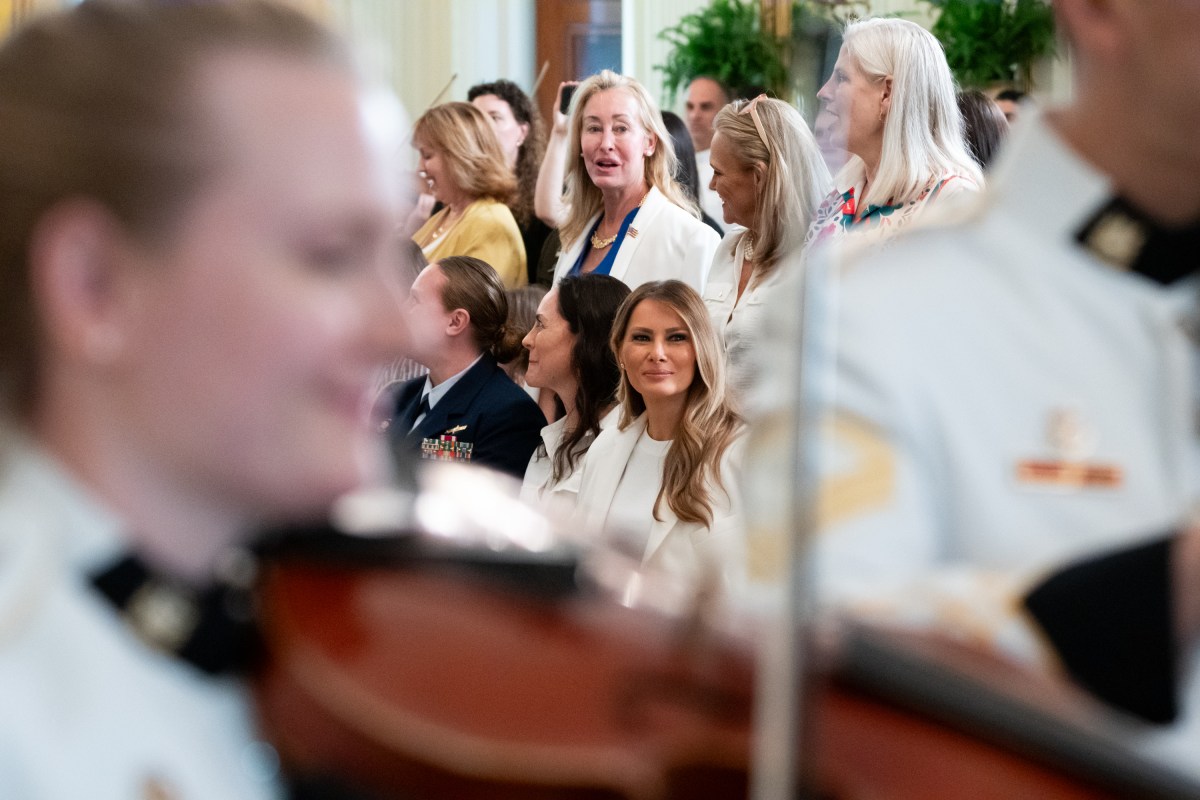 First Lady Melania Trump and President Donald Trump host a Celebration for Military Mothers event in the East Room, Thursday, May 8, 2025, at the White House.(Official White House Photo by Andrea Hanks)